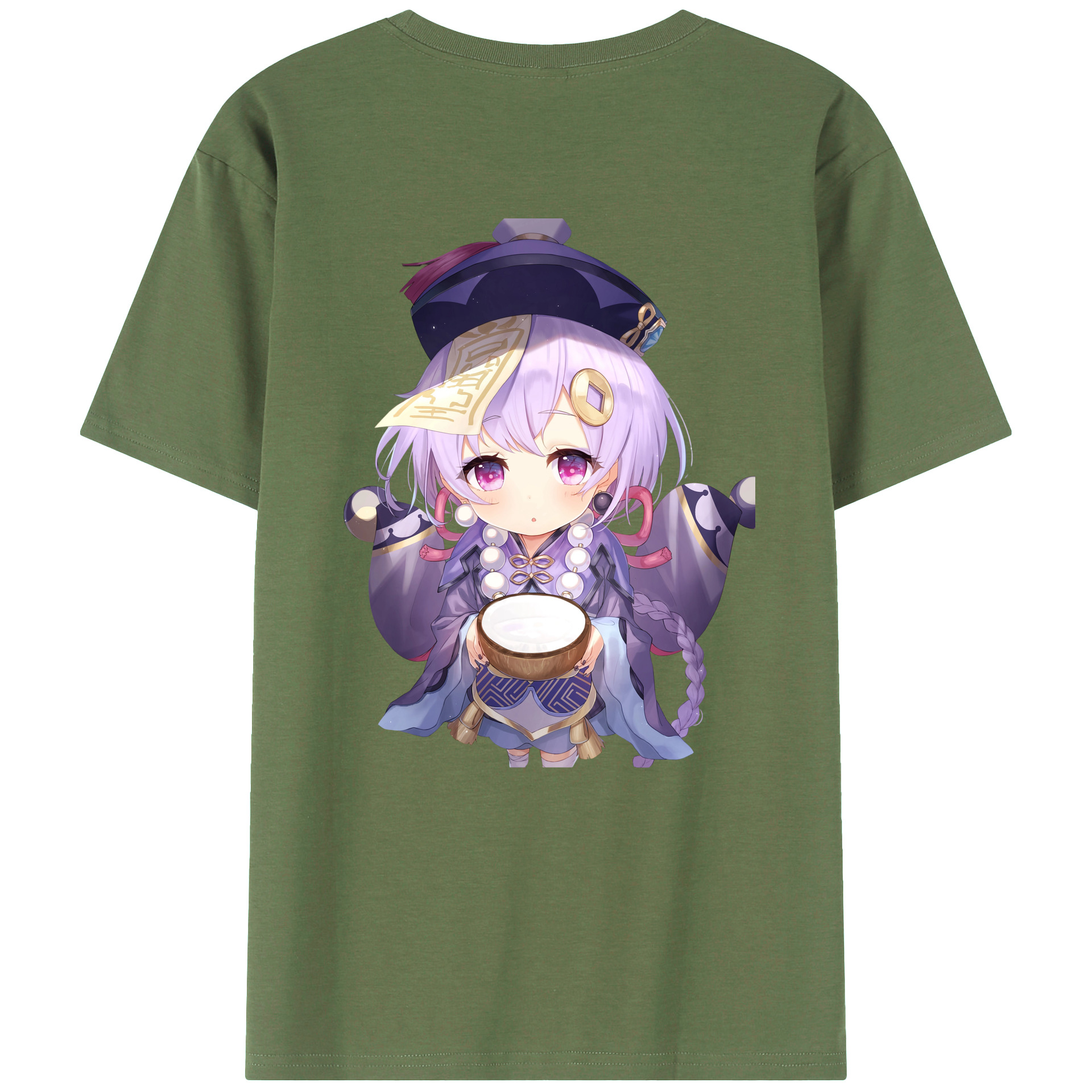 げんし神 七七 なな  genshin Nana 綿100％ メンズ半袖Tシャツ（バックプリント） 通気性